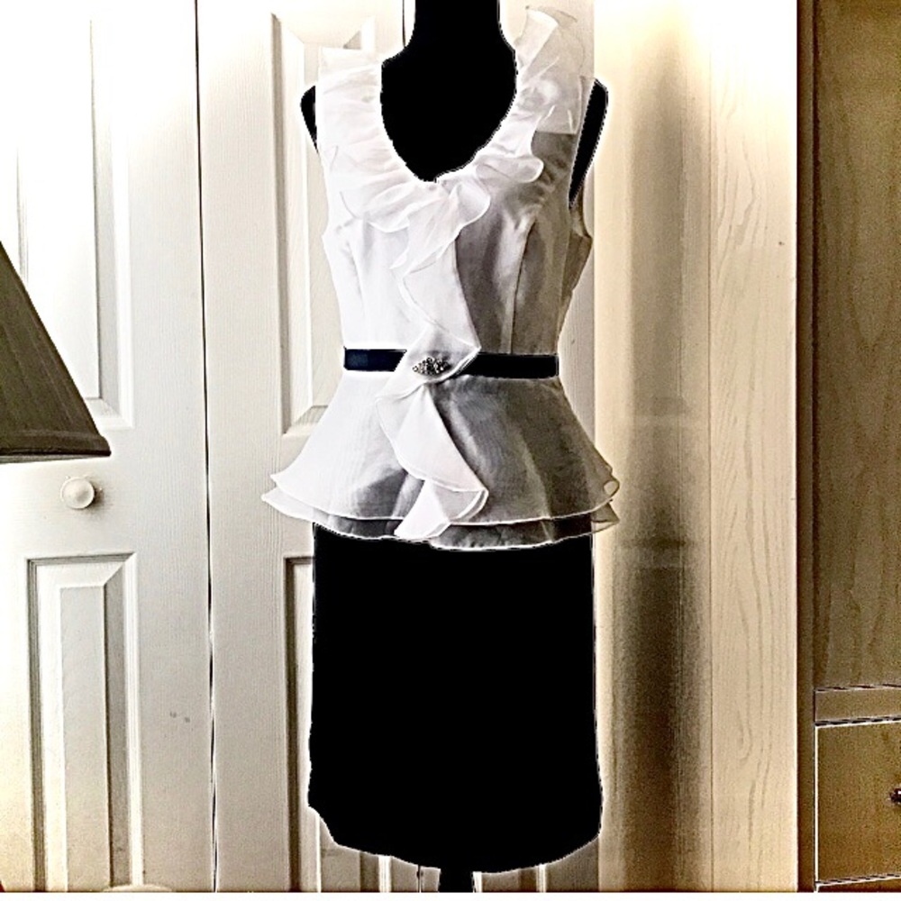 H. P. Beautiful Semi Formal White and Black Dress